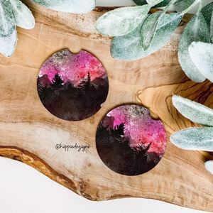 Pink Mountain Sky Coaster Set  | Car Accessories